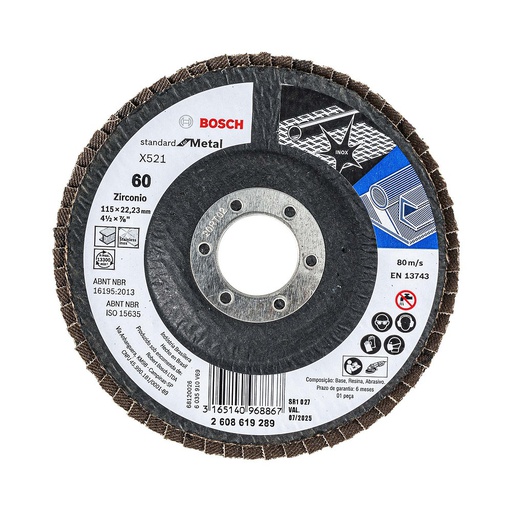 [2608619289] Disco Laminado 4/12&quot; G.60 / STANDARD-FB / INOX-METAL / BOSCH-7-D-3