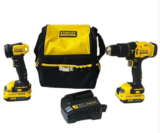 [SCDL711C2S-B3] Taladro inalambrico 20 V STANLEY Lithium / COMBO / FATMAX / Percucion SCD711C2K-B3 / DEWALT-1-C-2-A-1