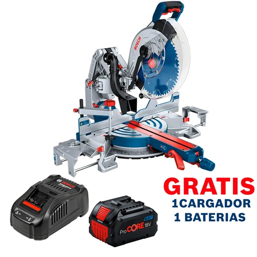 [1B43] Sierra ingletadora BOSCH 12&quot; ( Brazo Robotico ) GCM 18V-305 GDC / BITURBO / BARETOOL / GRATIS 1-BATERIA + 1-CARGADOR / BOSCH-