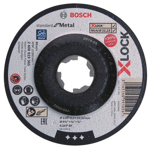 [2608619365] Disco abrasivo 4 1/2&quot; pulir metal / EXPERT / XLOCK / 4 1/2&quot; (115 X 6,0 X 22,23 mm) / BOSCH-