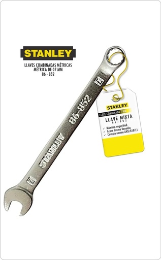 [86-852] LLAVE COMBINADA 7 MM / COLA CORONA, 12 PUNTOS / STANLEY / DEWALT-