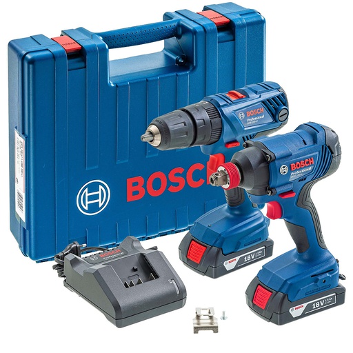 [19G5-2] Combo Taladro GSB 180-LI + GDX 180-LI / 2 Bateria 1 Cargador / 18 Volt / BOSCH-6-E-2