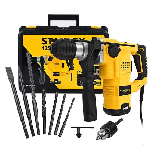 [STHR1232K-B3] Martillo Perforador 3 KG STANLEY 1,250 W / 3.5 Joules / + ACCESORIOS / DEWALT-1-A-3-A/(B2)-16-B-1-A