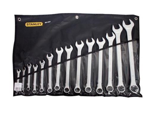 [86-082] Llaves Combinadas METRICAS 14 Piezas / 10, 11, 12, 13, 14, 17, 19, 21, 22, 23, 24, 26, 30, 32 MM, STANLEY / DEWALT-6-A-3-A-B