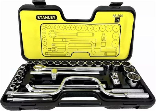 [86-504] Juego / Dados / Corto 1/2" / 29 Piezas 12 puntos / STANLEY / DEWALT-5-D-3-D-1