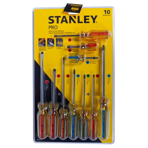 [STHT69172] Desarmadores KIT STANLEY de 10 PZAS / PHILLIPS CASTIGADERA / PRO / DEWALT-TABLA B2