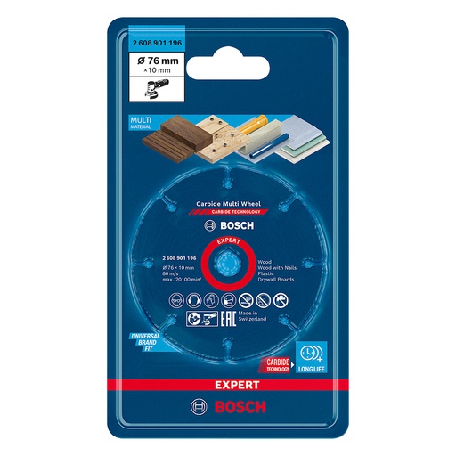 [2608901196] Disco de diamante 3&quot; BOSCH Corte Madera / Metal / Platico / MULTI WHEEL / EXPERT / BOSCH-