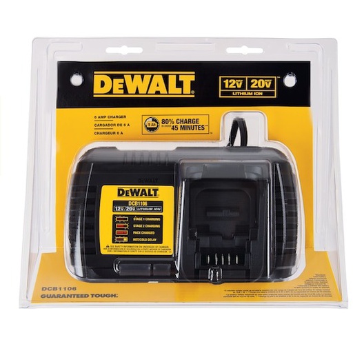 [DCB1106-B3] Cargador Bateria DEWALT 12V 20V / 6 Amp HORA / DEWALT-6-C-1-A
