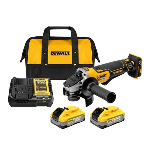 [DCG413H2-B3] Amoladora 4 1/2" DEWALT XR / 2 Bateria STACK 5AH / 1 Cargador / DEWALT-6-E-2