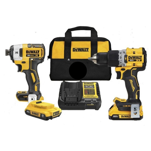 [DCK2490D2-B3] Combo Taladro DCK2490D2 / DCD805+DCF887 / 2 Bateria 1 Cargador / 20 Voltios / DEWALT-7-E-1-A-(PASILLO-15)