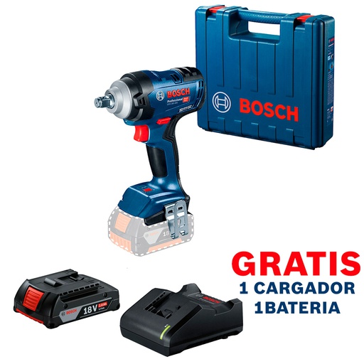 [19K0-0E1] Pistola de Impacto 1/2&quot; GDS 18V-400 / 400 NM  / BARETOOL / GRATIS 1-BATERIA + 1-CARGADOR / BOSCH-8-C-2-A