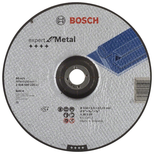 [2608600225] Disco abrasivo 9&quot; Corte metal Concavo / EXPERT / 9&quot; X 3/32&quot; X 7/8&quot; (230 X 2.5 X 22.23MM) / BOSCH-