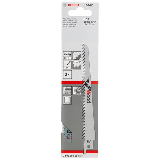 [2608650614] Sierra / 'Cuchilla Sable BOSCH &quot; S644L Corte Madera / Trozos / 2 Uni / BOSCH-