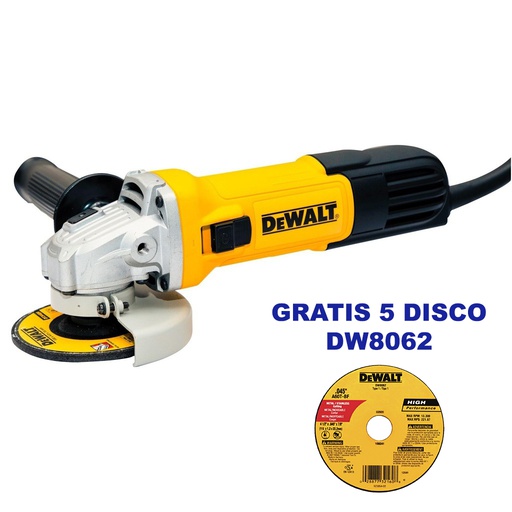[DWE750-B3] Amoladora 4 1/2" DEWALT DWE750-B3 750 Watt / GRATIS 5 DISCOS DW8062 / DEWALT-6-B-2-B/16 Fondo