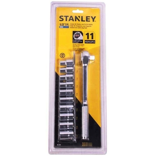 [86-734] Juego / Dados / Corto 1/2" / 11 Piezas / MM / STANLEY / DEWALT-16 FONDO