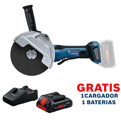 [19H6-EE1] Amoladora 7&quot; GWS 18V-180 PC / BITURBO / BARETOOL / GRATIS 1-BATERIA + 1-CARGADOR / BOSCH-14-B-2-C