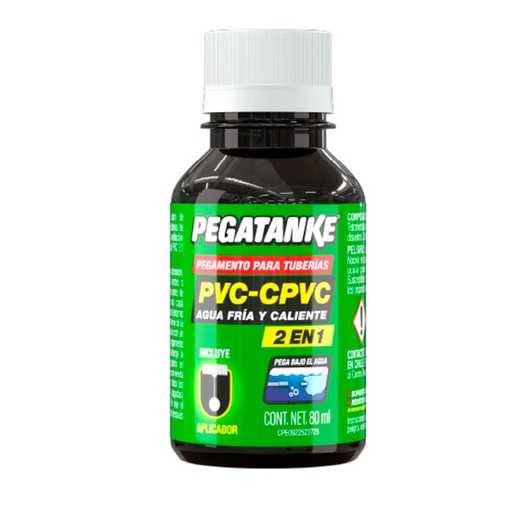[PVPT163] Pegamento 2 En 1 PVC-CPVC, 80 ml / Tuberias de Agua Fria y Calinte / Pega Bajo Agua PEGATANKE / DEWALT-5-C-3-B-1