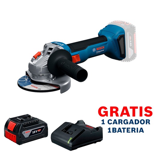 [19N9-0E2-OF] Amoladora 4 1/2" GWS 18V-8 / BARETOOL / GRATIS 1-BATERIA + 1-CARGADOR / BOSCH-12-E-2-A